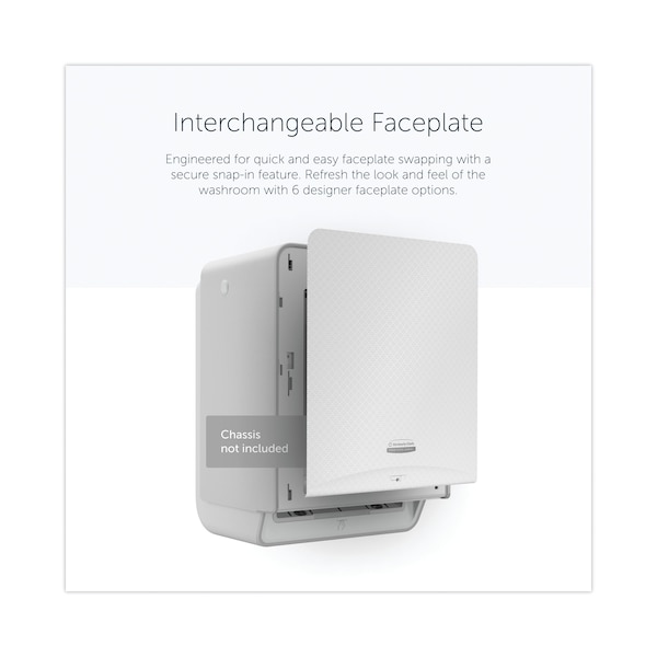 ICON Faceplate For Automatic Roll Towel Dispenser, 18.12 X 15.62 X 12.87, White Mosaic